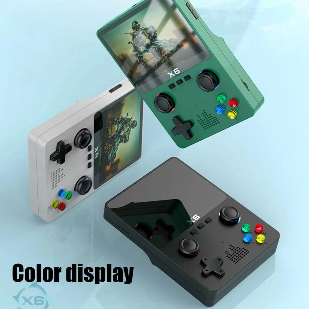 New X6 3.5Inch IPS Screen Handheld Game Player Dual Joystick 11 Simulators GBA Video Game Console for Kids Gifts